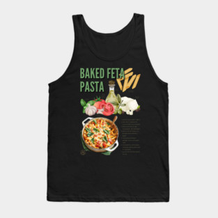 Baked Feta Pasta Recipe Design - Chalkboard Feel Tank Top