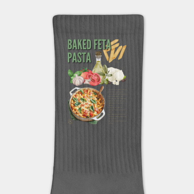 Baked Feta Pasta Recipe Design - Chalkboard Feel by TuncGK