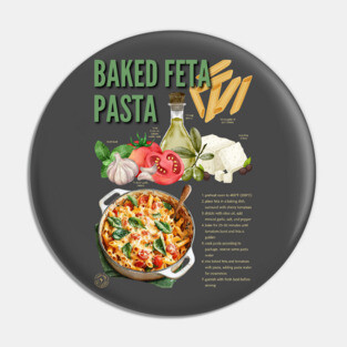 Baked Feta Pasta Recipe Design - Chalkboard Feel Pin