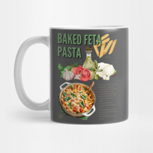 Baked Feta Pasta Recipe Design - Chalkboard Feel Mug
