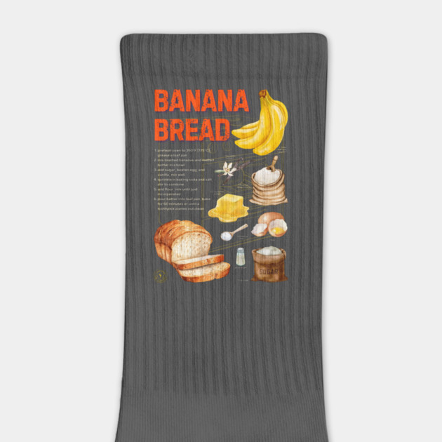 Banana Bread Recipe Design - Rustic Watercolor Style by TuncGK