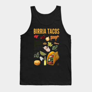 Birria Tacos Recipe Print – Authentic Mexican Food Wall Art & Kitchen Decor Tank Top