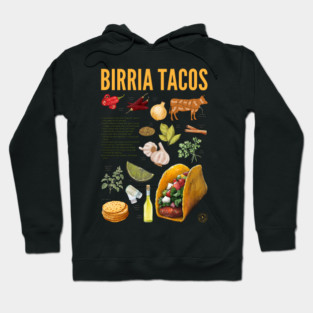 Birria Tacos Recipe Print – Authentic Mexican Food Wall Art & Kitchen Decor Hoodie