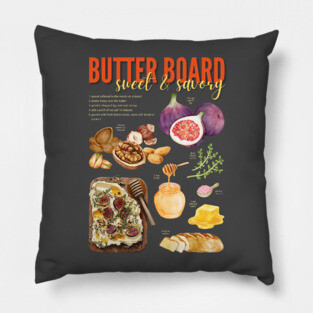Sweet & Savory Butter Board Recipe Print – Gourmet Charcuterie Kitchen Art Pillow