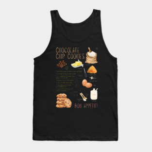 Chocolate Chip Cookies Recipe Wall Art – Classic Bakery Decor & Cozy Kitchen Aesthetic Tank Top