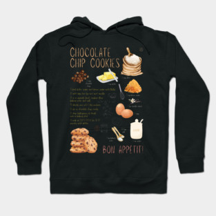 Chocolate Chip Cookies Recipe Wall Art – Classic Bakery Decor & Cozy Kitchen Aesthetic Hoodie