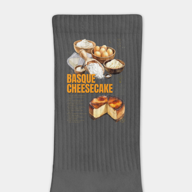 Basque Burnt Cheesecake Recipe Print – Rustic European Dessert Wall Art & Bakery Decor by TuncGK