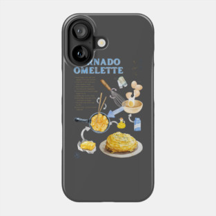 Tornado Omelette Recipe Print – Trendy Japanese Food Art & Aesthetic Kitchen Decor Phone Case