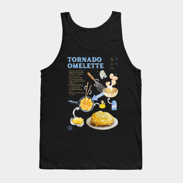 Tornado Omelette Recipe Print – Trendy Japanese Food Art & Aesthetic Kitchen Decor Tank Top by TuncGK