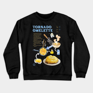Tornado Omelette Recipe Print – Trendy Japanese Food Art & Aesthetic Kitchen Decor Crewneck Sweatshirt