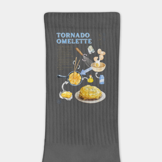 Tornado Omelette Recipe Print – Trendy Japanese Food Art & Aesthetic Kitchen Decor by TuncGK