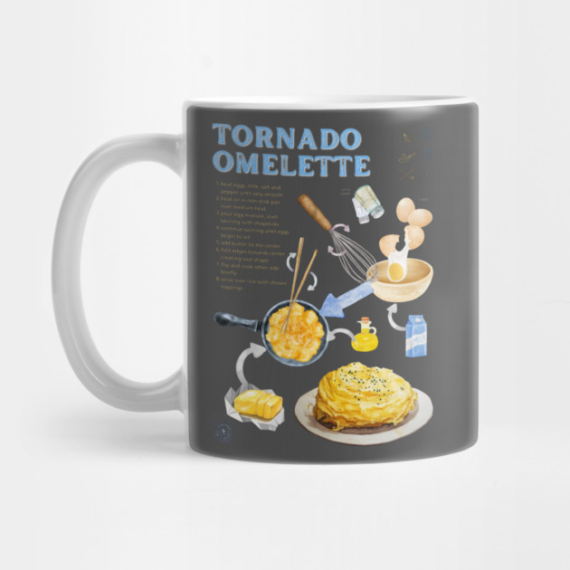 Tornado Omelette Recipe Print – Trendy Japanese Food Art & Aesthetic Kitchen Decor by TuncGK