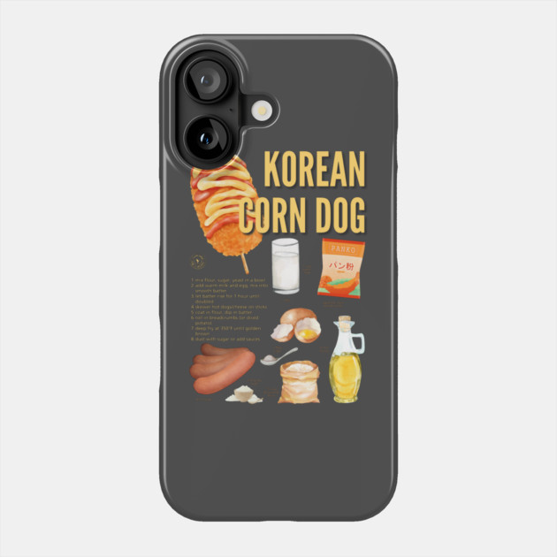 Korean Corn Dog - Street Food Recipe Phone Case by TuncGK