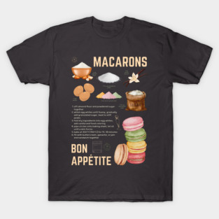 Macarons Recipe - French Pastry Wall Art T-Shirt