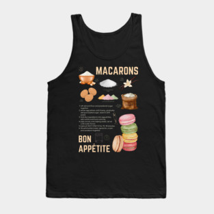 Macarons Recipe - French Pastry Wall Art Tank Top