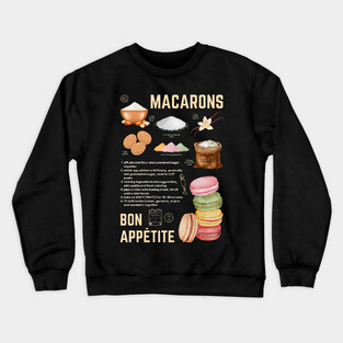 Macarons Recipe - French Pastry Wall Art Crewneck Sweatshirt