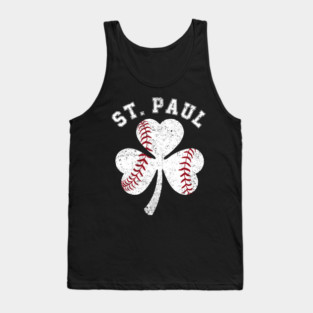 St. Paul Baseball Irish Shamrock St Patrick's Day Lucky Charm St Paddy's Day Tank Top