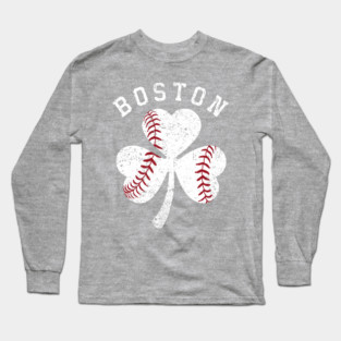 Boston Baseball Irish Shamrock St Patrick's Day Lucky Charm St Paddy's Day Long Sleeve T-Shirt