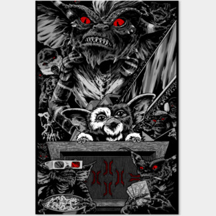 Gremlins 80s horror movies mogwai gizmo stripe Posters and Art