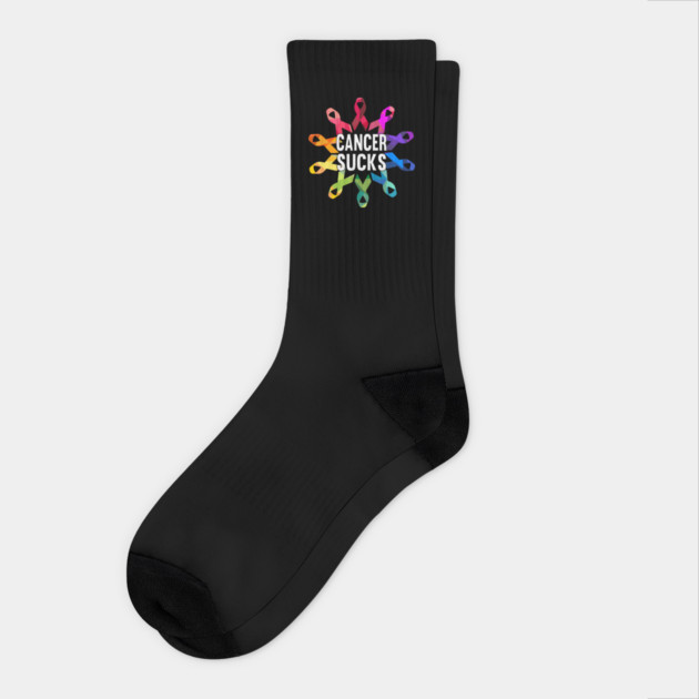 Cancer Sucks Survivor Support Awareness Socks by belownormal
