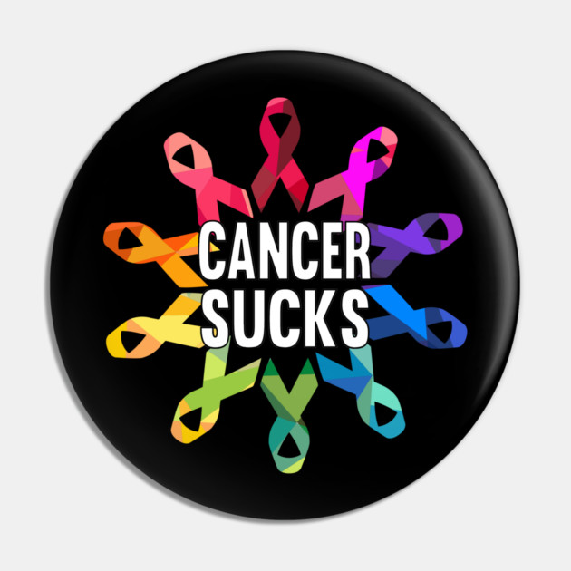Cancer Sucks Survivor Support Awareness Pin by belownormal