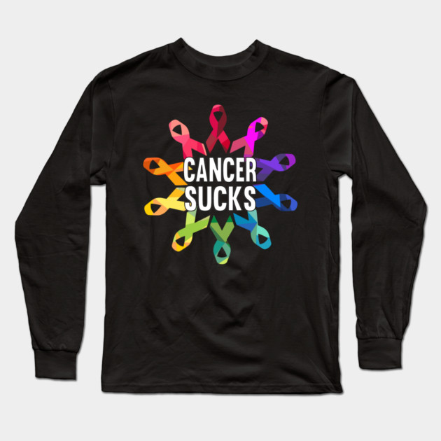 Cancer Sucks Survivor Support Awareness Long Sleeve T-Shirt by belownormal