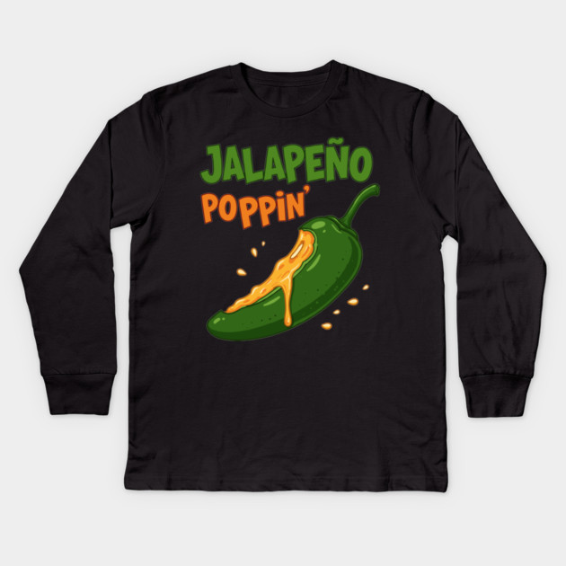 Jalapeño Poppin’ Kids Long Sleeve T-Shirt by enrynz