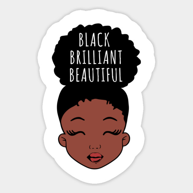 Black Brilliant Beautiful, African American Girl, Black Girl Magic Magnet by UrbanLifeApparel
