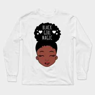 Black Girl Magic, African American Girl, Hearts Long Sleeve T-Shirt