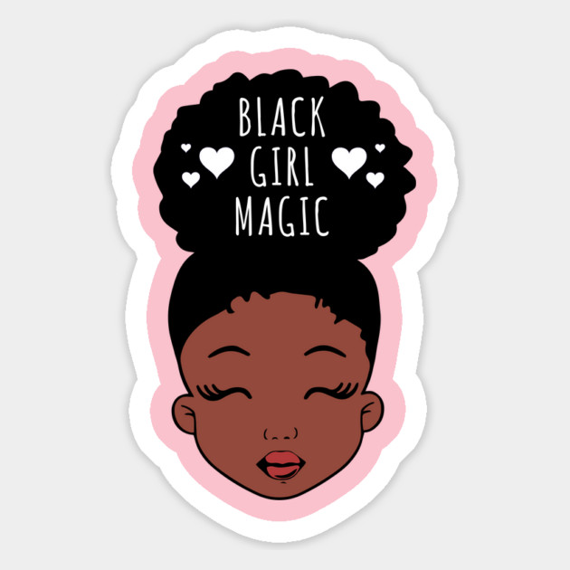 Black Girl Magic, African American Girl, Hearts Magnet by UrbanLifeApparel