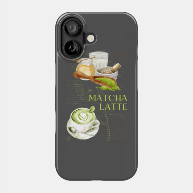 Matcha Latte - Japanese Tea Art Print Phone Case by TuncGK