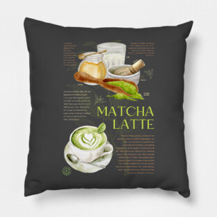 Matcha Latte - Japanese Tea Art Print Pillow