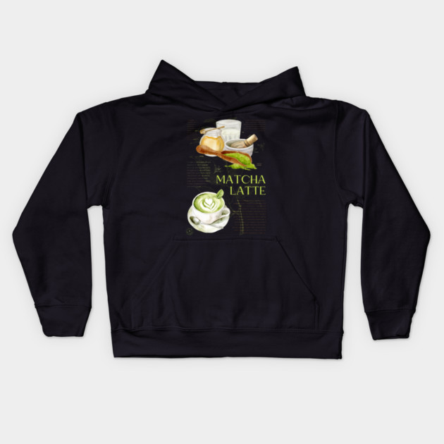 Matcha Latte - Japanese Tea Art Print Kids Hoodie by TuncGK