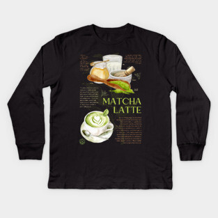 Matcha Latte - Japanese Tea Art Print Kids Long Sleeve T-Shirt