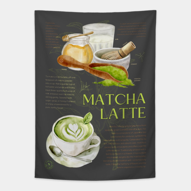 Matcha Latte - Japanese Tea Art Print Tapestry by TuncGK