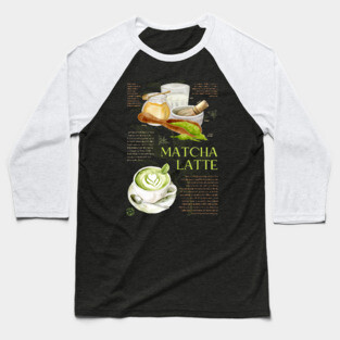 Matcha Latte - Japanese Tea Art Print Baseball T-Shirt