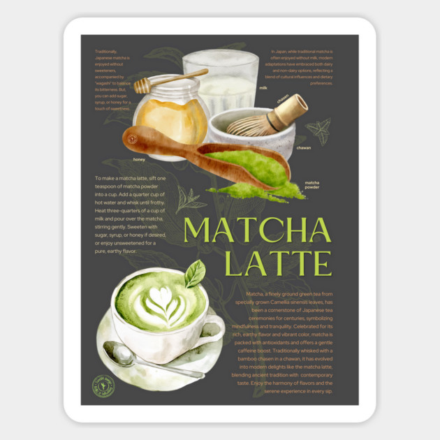 Matcha Latte - Japanese Tea Art Print Magnet by TuncGK