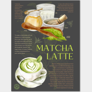 Matcha Latte - Japanese Tea Art Print Posters and Art
