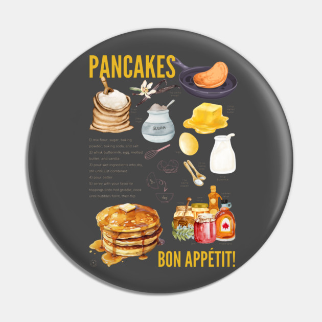 Pancakes Recipe - Breakfast Lover’s Print Pin by TuncGK