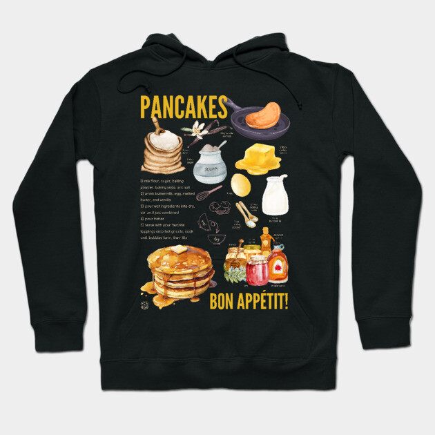 Pancakes Recipe - Breakfast Lover’s Print Hoodie by TuncGK
