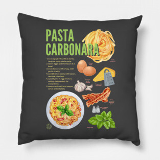 Pasta Carbonara - Italian Classic Recipe Pillow