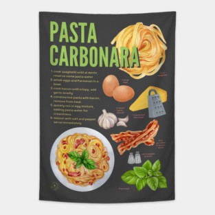 Pasta Carbonara - Italian Classic Recipe Tapestry