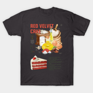 Red Velvet Cake - Elegant Baking Print T-Shirt