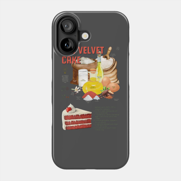 Red Velvet Cake - Elegant Baking Print Phone Case by TuncGK