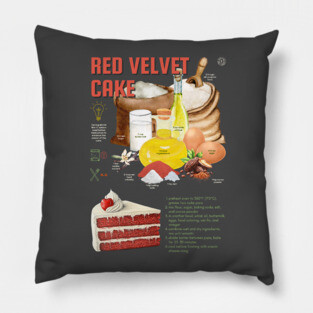 Red Velvet Cake - Elegant Baking Print Pillow