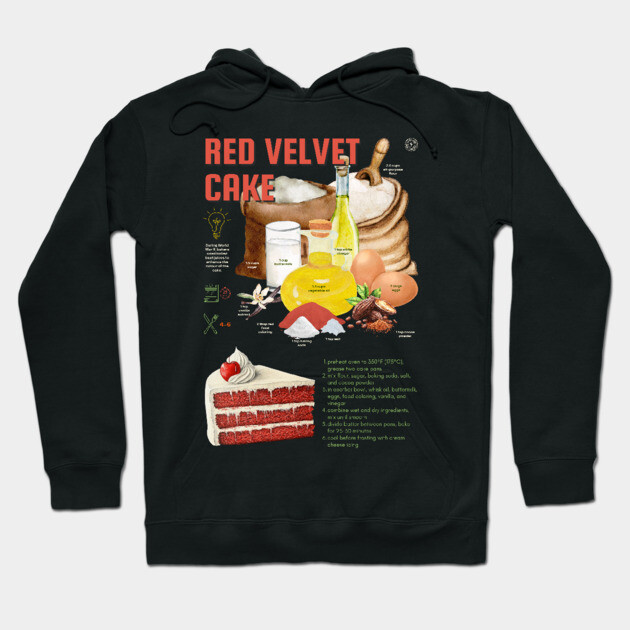 Red Velvet Cake - Elegant Baking Print Hoodie by TuncGK