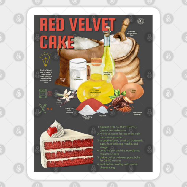 Red Velvet Cake - Elegant Baking Print Sticker by TuncGK