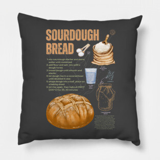 Sourdough Bread Recipe - Rustic Baking Art Pillow
