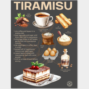 Tiramisu Recipe - Italian Dessert Art Posters and Art