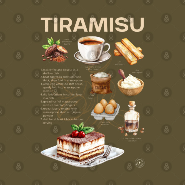 Tiramisu Recipe - Italian Dessert Art by TuncGK
